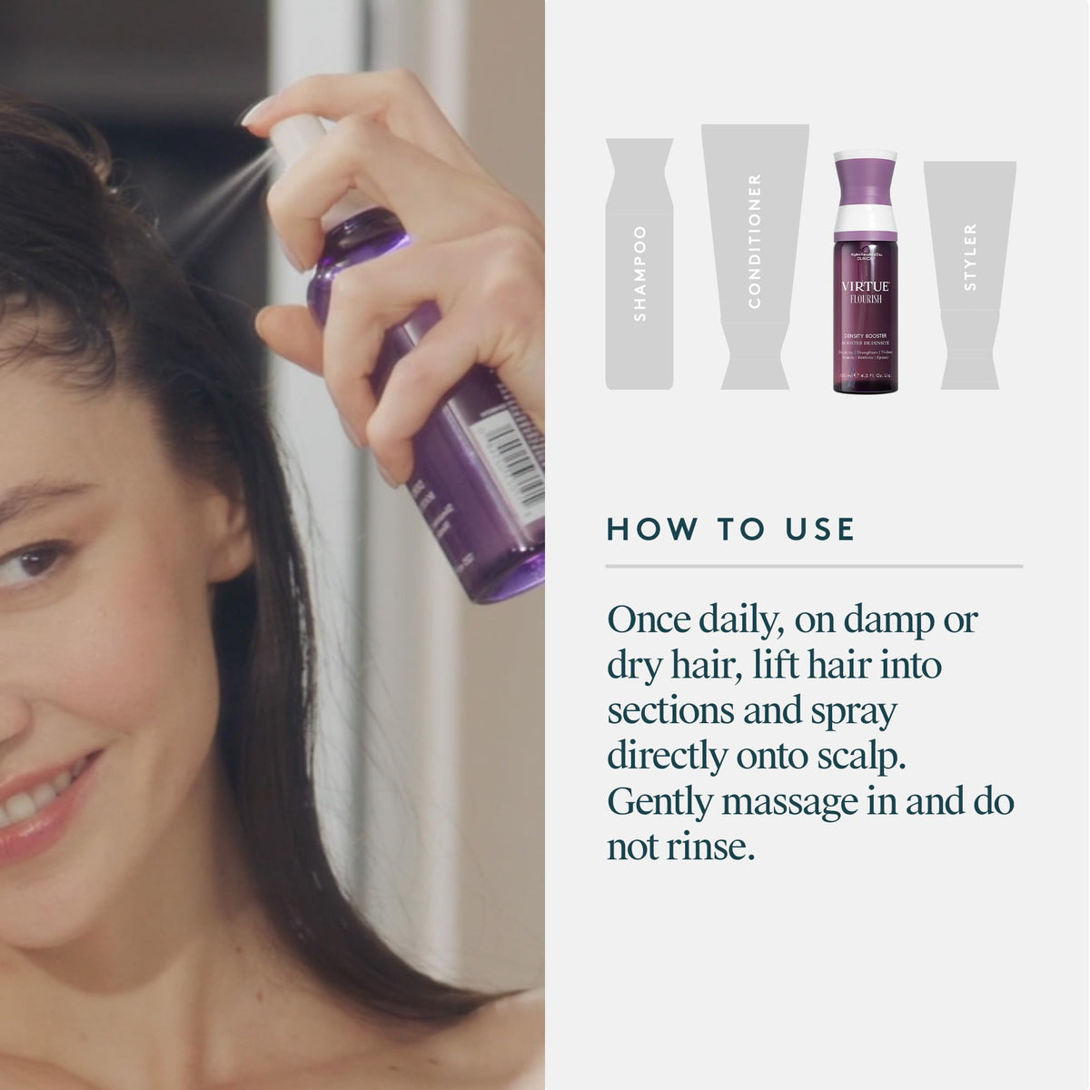 VIRTUE label noting safe for color-treated hair and gentle formula benefit