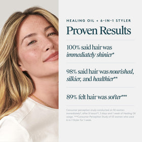 VIRTUE cream swipe on hand showing smoothing and heat-protection