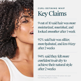 VIRTUE before and after curls image showing reduced frizz and improved definition