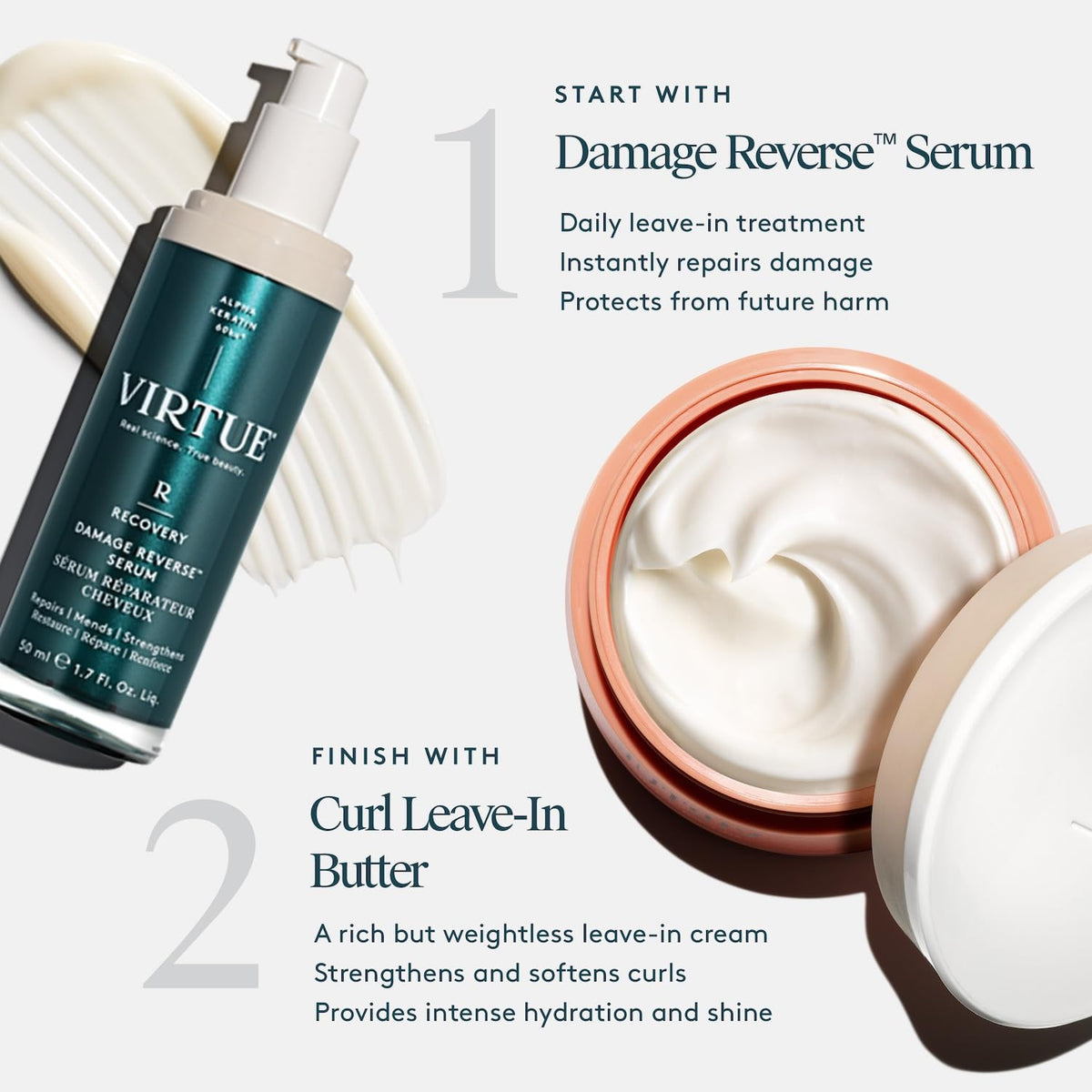 VIRTUE creamy texture close-up demonstrating melt-in hydration