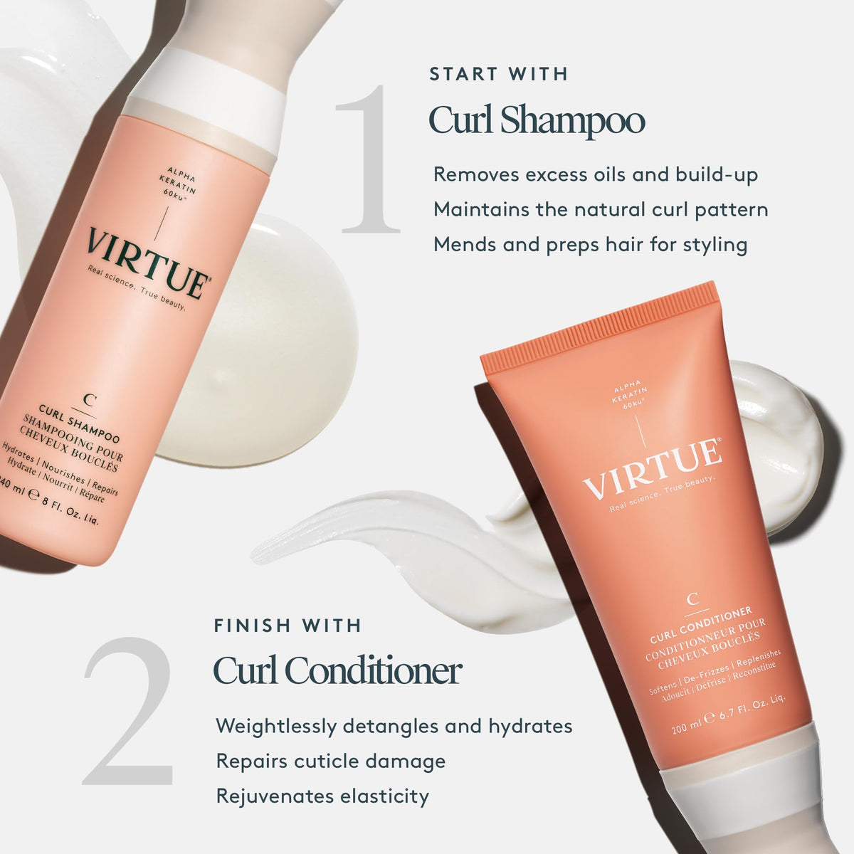 VIRTUE jojoba oil visual representing natural nourishment for curls