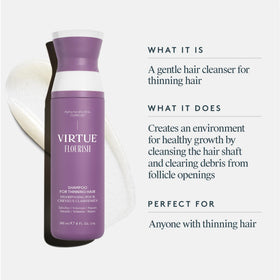 VIRTUE back label with ingredients and safe-for-color benefit
