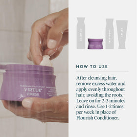 VIRTUE botanicals flatlay with red clover and beet showing natural ingredient benefit