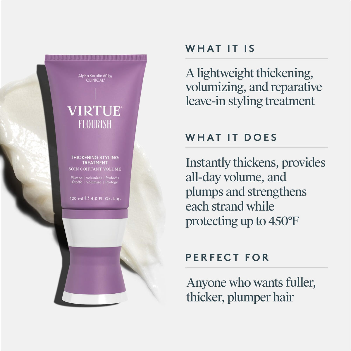 VIRTUE soufflé texture close-up illustrating lightweight cream and spreadability