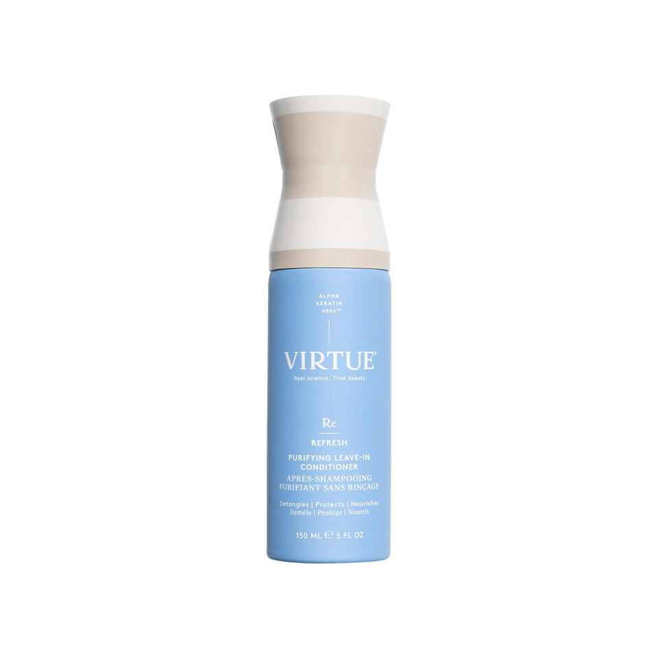 VIRTUE front packaging showing leave-in spray for detangling