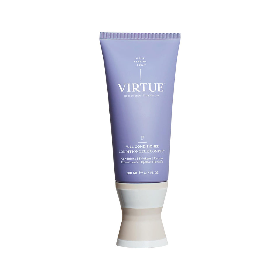 VIRTUE front bottle view showing product and easy dispensing benefitting routine