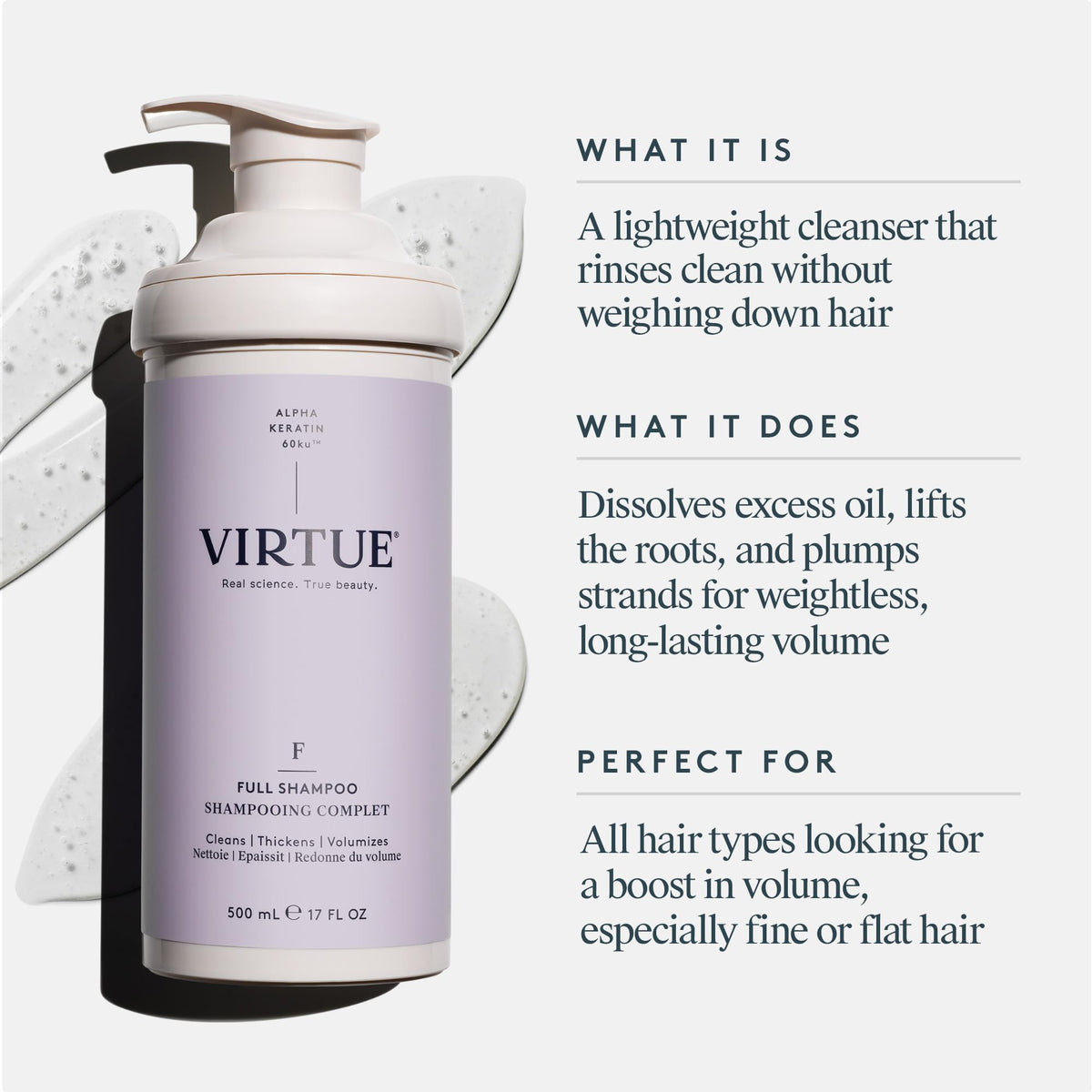 VIRTUE full pump close-up highlighting easy-dispense convenience