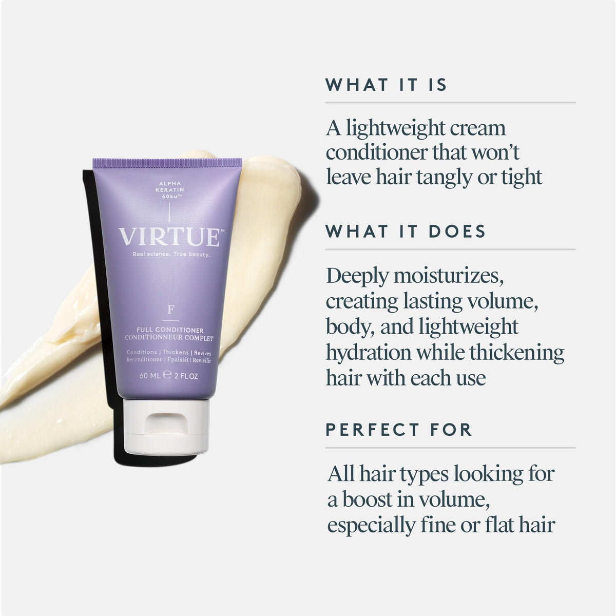 VIRTUE pump dispenser dispensing conditioner for easy, mess-free use