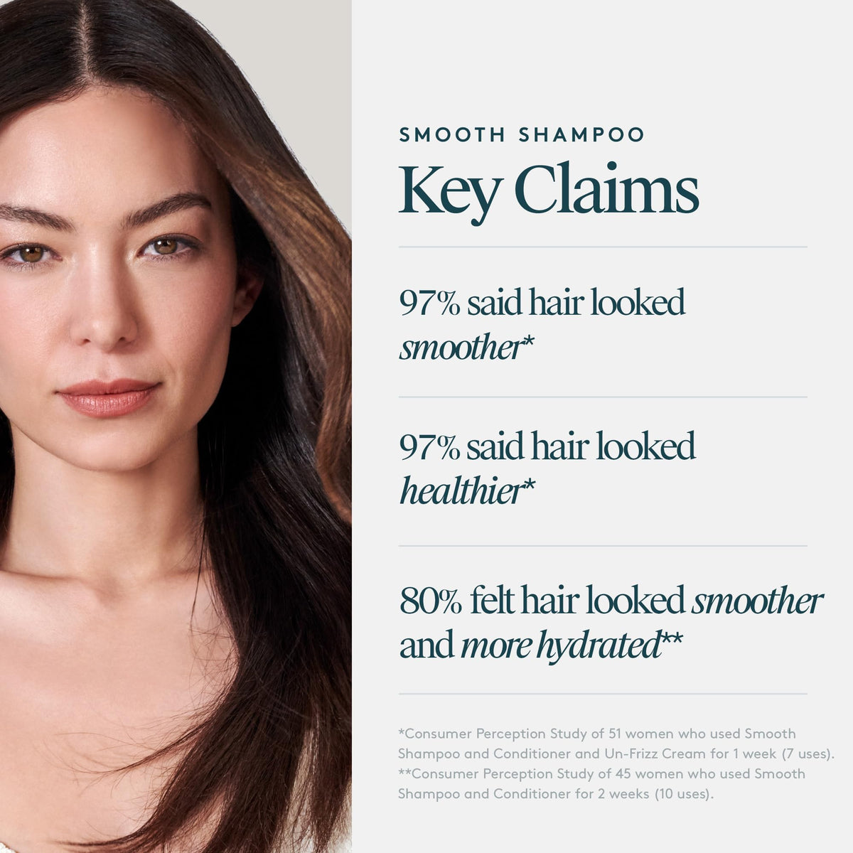 VIRTUE in-shower use on wet hair demonstrating frizz control result