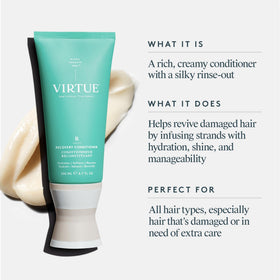 VIRTUE keratin ingredient close-up highlighting Alpha Keratin 60ku repair benefit
