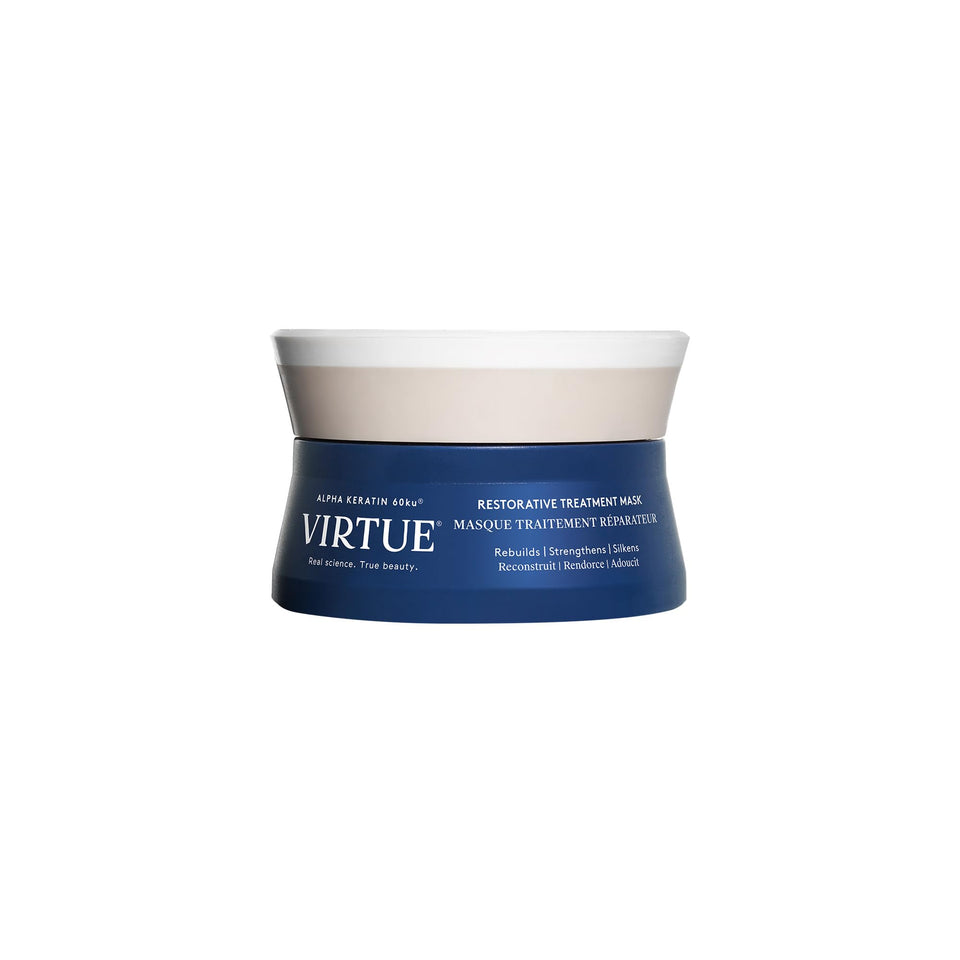 VIRTUE mask front packaging showing repair-focused design and benefits