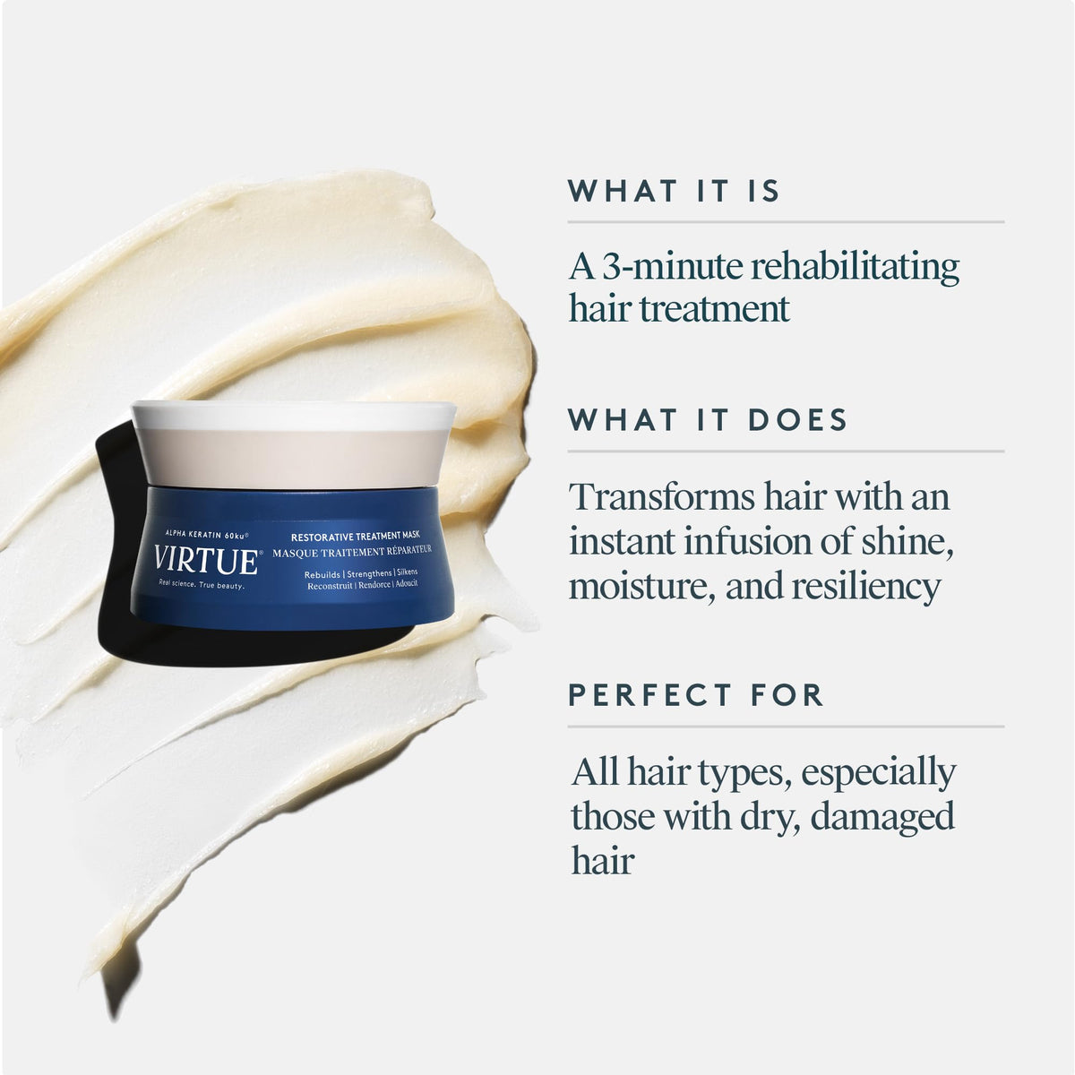 VIRTUE open jar revealing creamy texture for easy application and slip