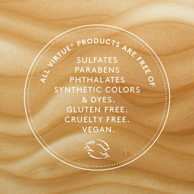 VIRTUE packaging detail emphasizing recyclable materials and stewardship
