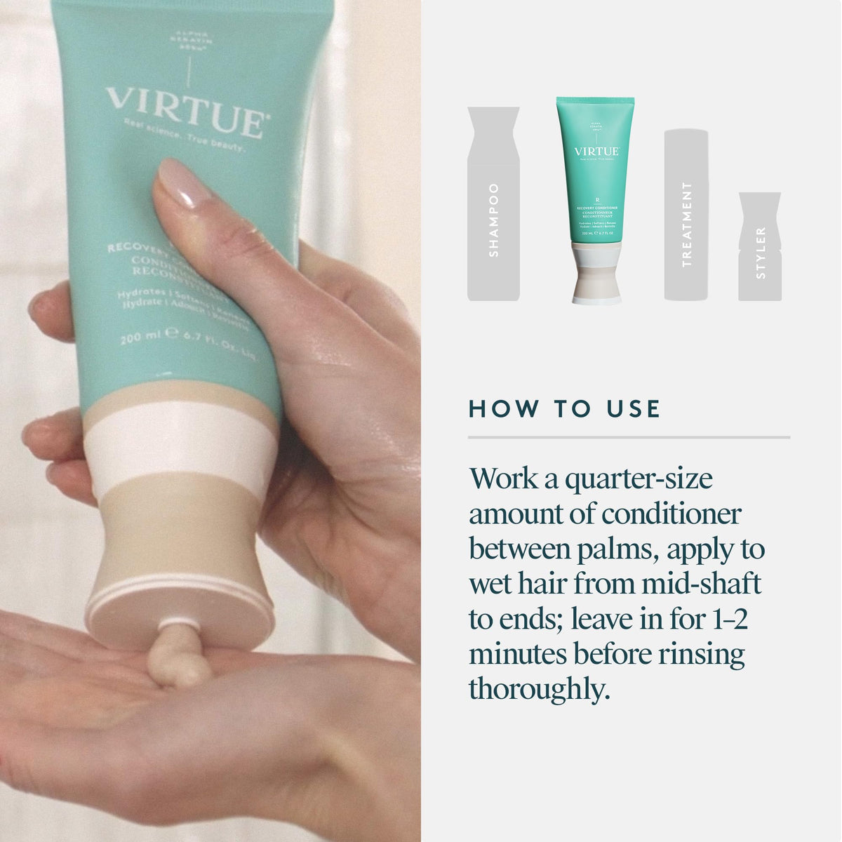 VIRTUE product beside coconut and yuzu illustrating scent notes and appeal
