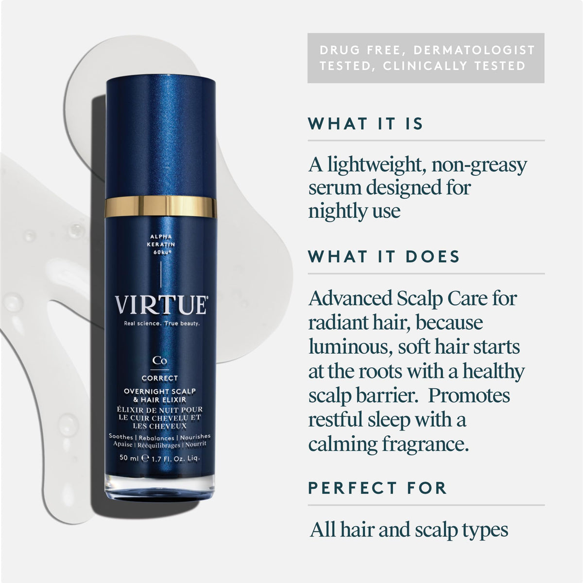 VIRTUE pump and nozzle detail for precise overnight application