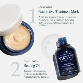 VIRTUE mask being applied in shower improving manageability and moisture