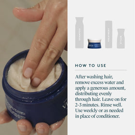 VIRTUE jar beside a hand showing size and portable treatment convenience