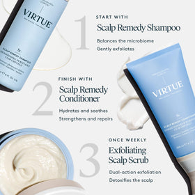 VIRTUE pump and cap detail highlighting easy dispensing benefit