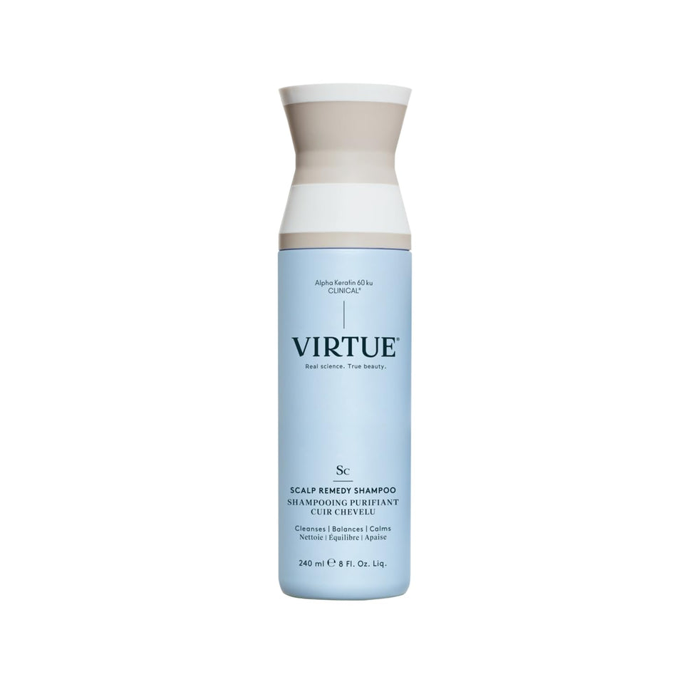 VIRTUE front bottle view showing clean packaging and product benefits