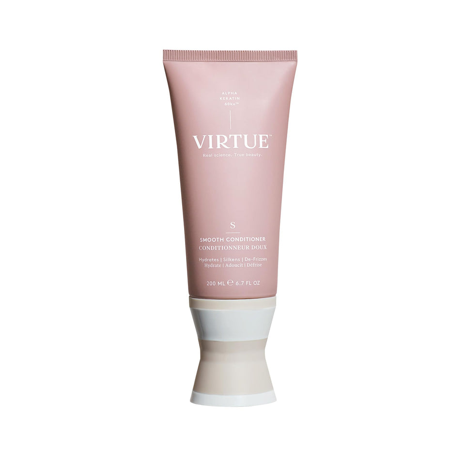 Virtue bottle front packaging showing label and smooth finish benefit