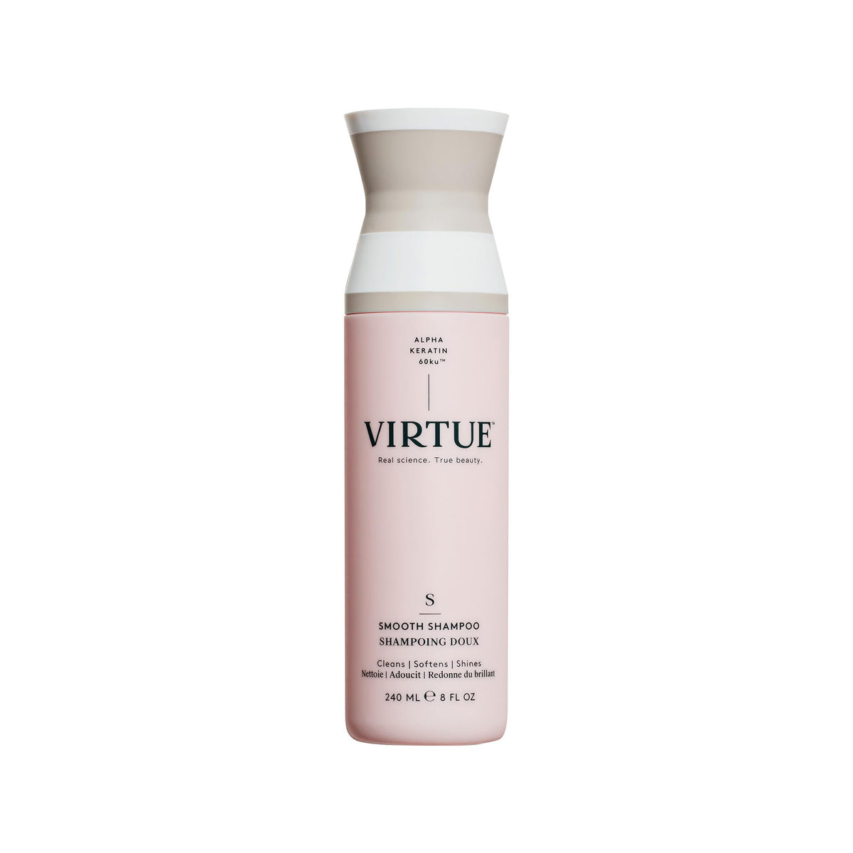 VIRTUE bottle front packaging showing sleek label and benefit
