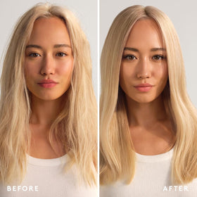 VIRTUE being applied to wet hair demonstrating easy detangling and slip