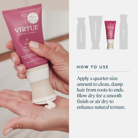 VIRTUE on color-treated hair illustrating improved shine and protection