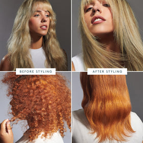 VIRTUE styling on curly hair showcasing enhanced curl definition benefit