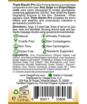 Visage Pure maple leaves ingredient display highlighting plant-derived GCGs