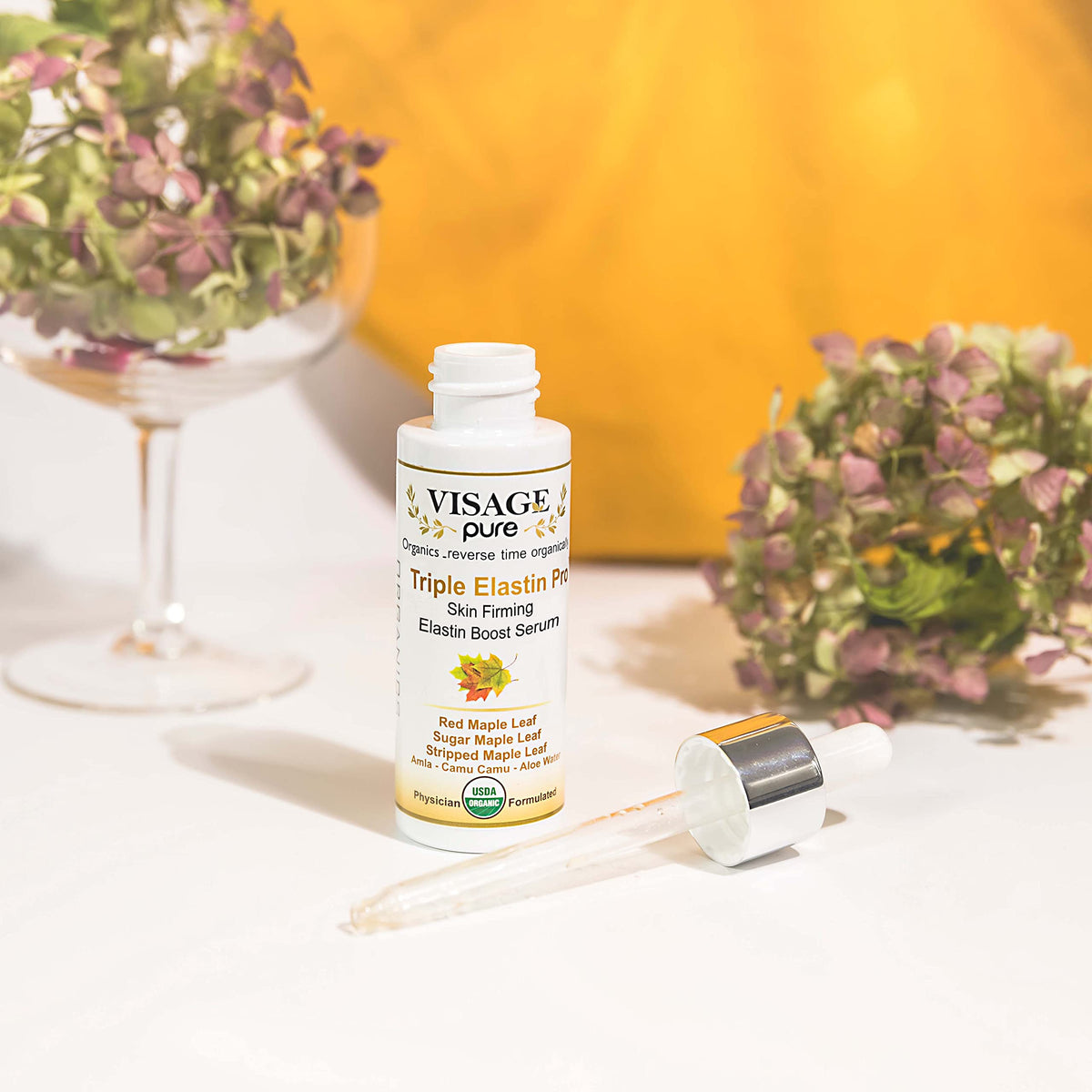 Visage Pure bottle beside ruler for clear size and volume reference