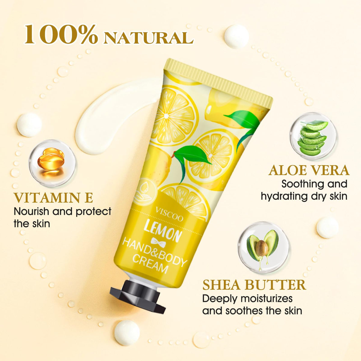 VISCOO close-up of creamy shea butter texture for deep hydration