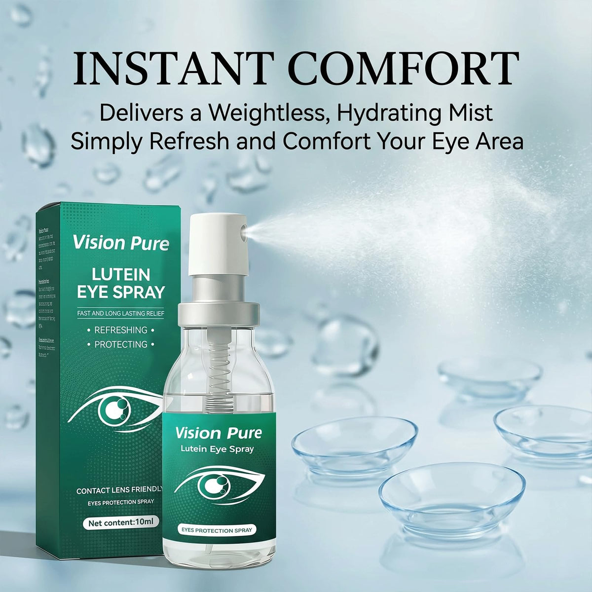 Vision Pure ingredient highlight with lutein visual emphasizing gentle antioxidant support