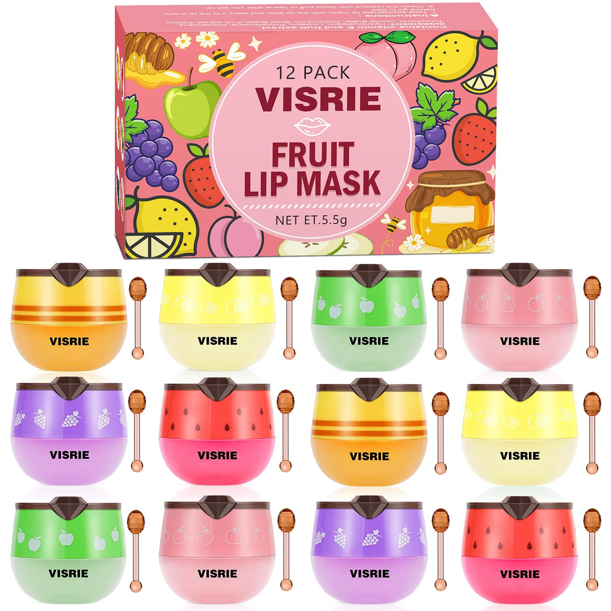 VISRIE honeypot front packaging showing set of 12, convenient gifting