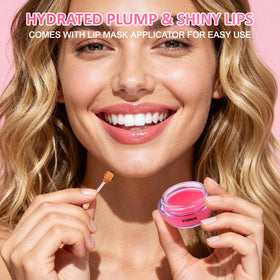 VISRIE honeypot on nightstand illustrating overnight lip mask routine