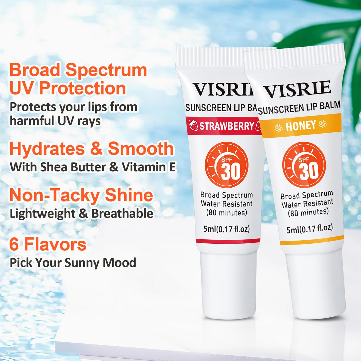 VISRIE single tube close-up showing clear gel texture and hydration