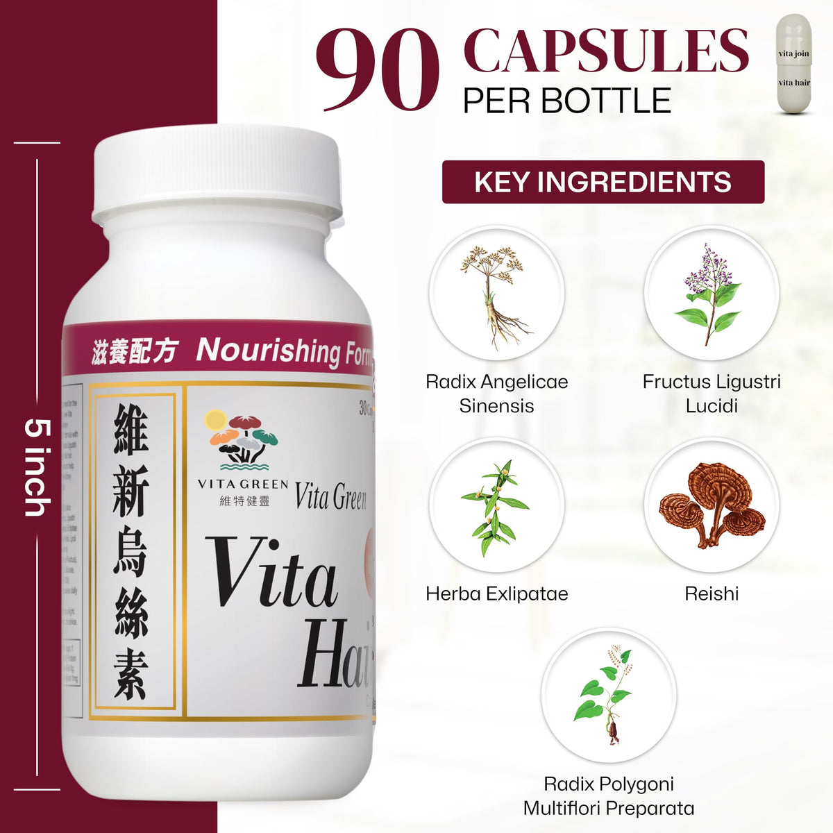 Vita Green capsule in hand for scale illustrating compact size