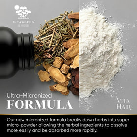 Vita Green micronized powder texture showing fine particles for absorption