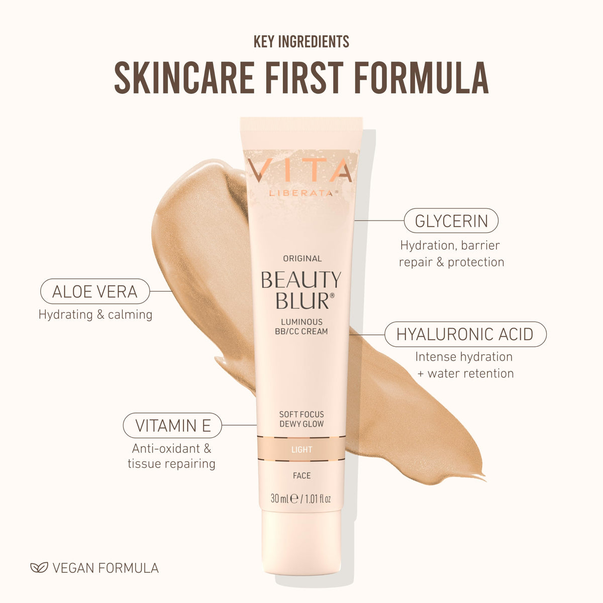 VITA LIBERATA on bathroom vanity staged for morning routine and quick priming