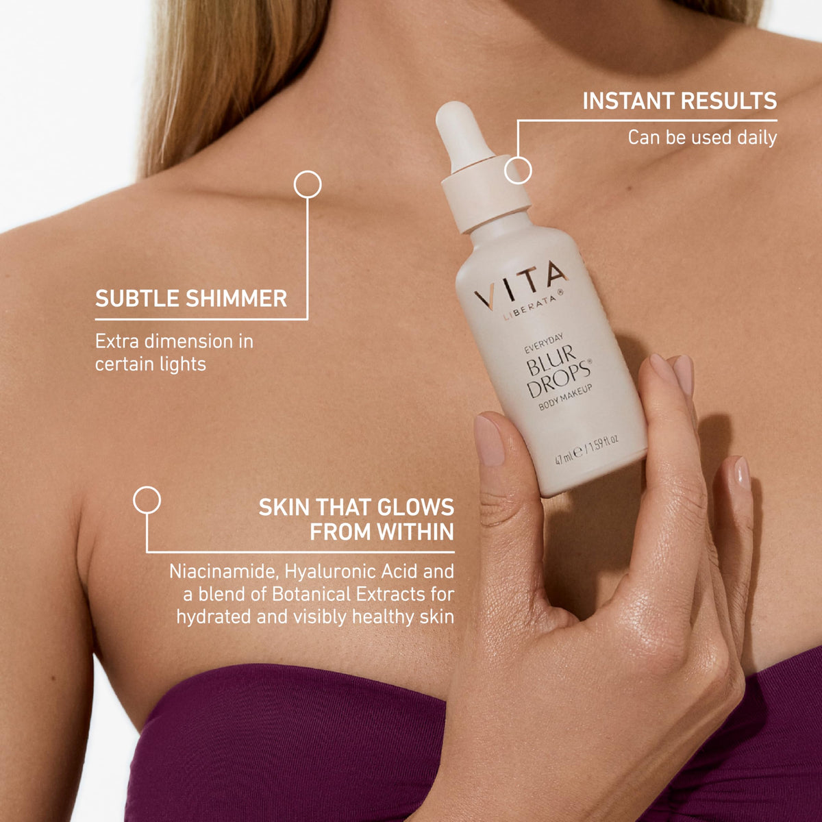 VITA LIBERATA blended leg before and after demonstrating even coverage