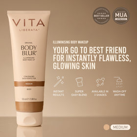VITA LIBERATA applied on leg demonstrating even coverage and concealment