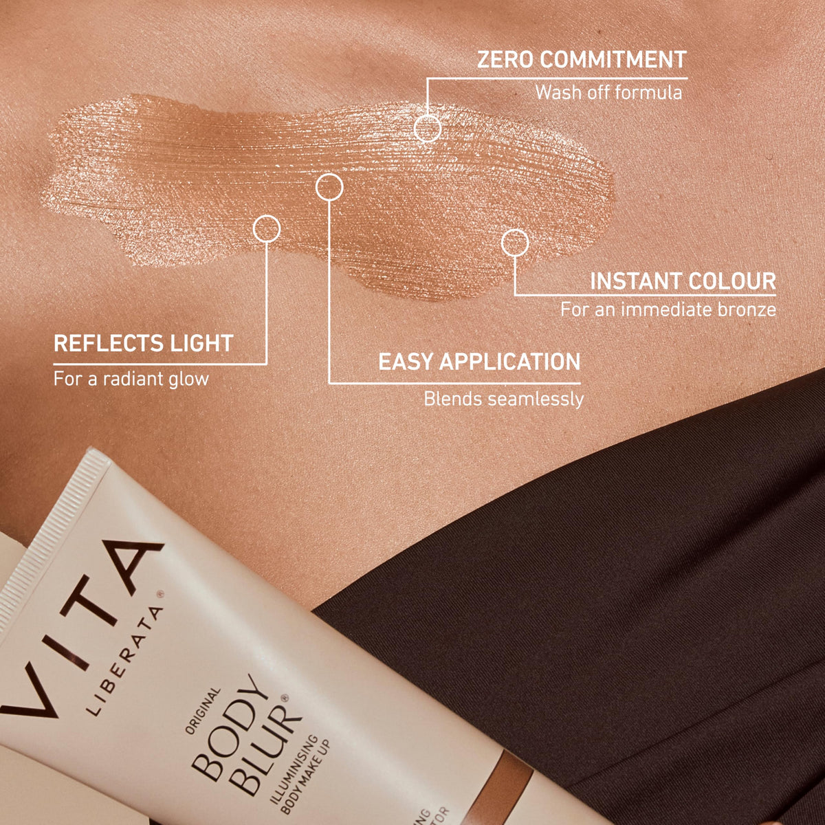 VITA LIBERATA used on décolleté to smooth tone and add radiant glow