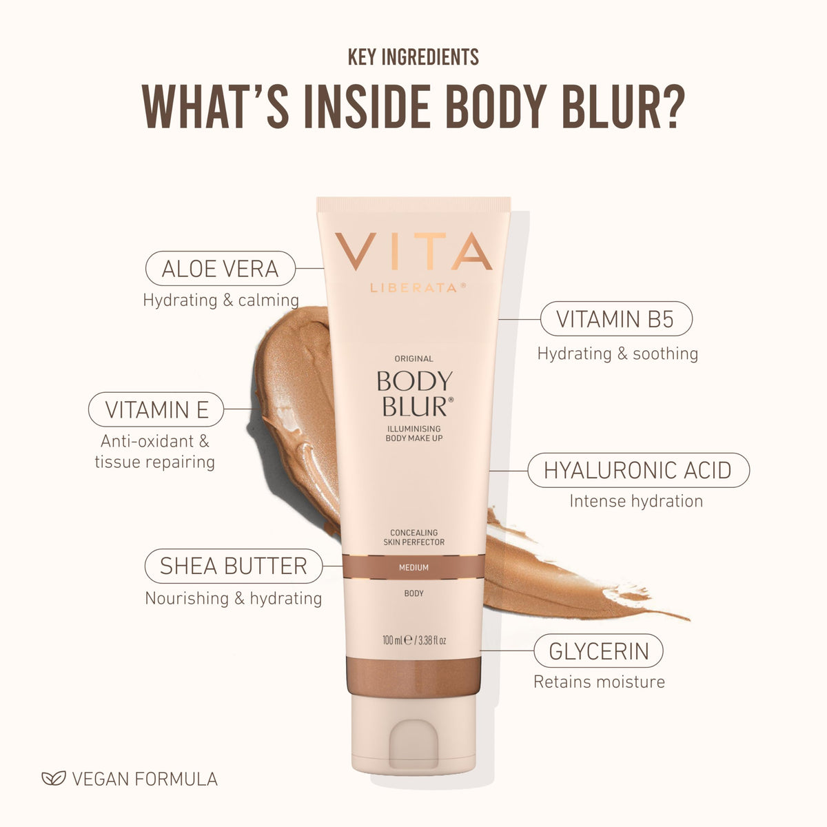 VITA LIBERATA application with mitt showing streak-free blending benefit