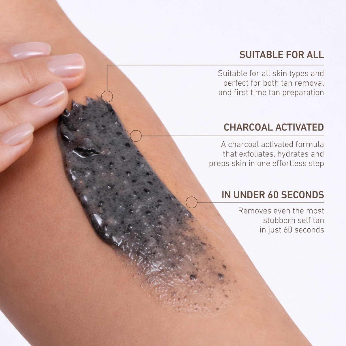 VITA LIBERATA applied on forearm demonstrating gentle tan removal
