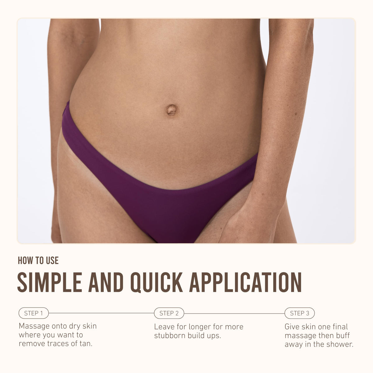 VITA LIBERATA mitt in use in shower for easy buffing and rinsing