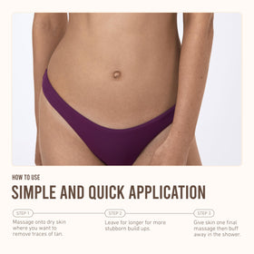 VITA LIBERATA mitt in use in shower for easy buffing and rinsing