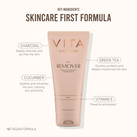 VITA LIBERATA bottle held in hand showing size and travel-friendly benefit