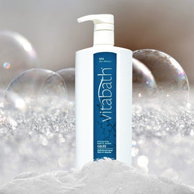 Vitabath creating bubbles in bath for a relaxing soak benefit