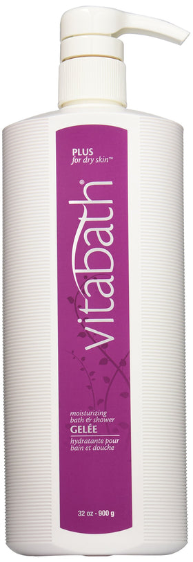 Vitabath Gelee front packaging showing bottle and label, highlights moisturizing benefits