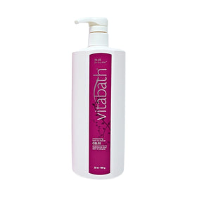 Vitabath gel used in shower with loofah showing gentle, rich lathering