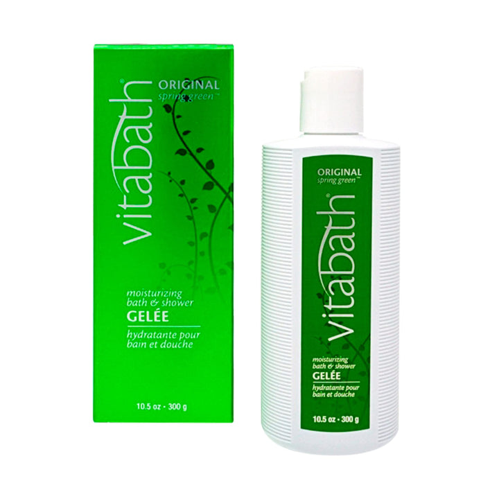 Vitabath front bottle showing spring green label and hydrating benefits